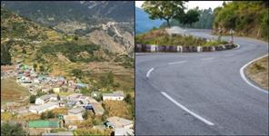 image: Road to reach Dumuk Village of Chamoli