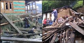 image: Landslide in Hadwadi village of Uttarkashi