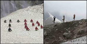 image: Itbp jawan yoga at 14 thousand feet high