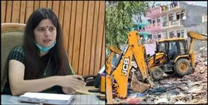 image: Bulldozer action on enemy property in Nainital district
