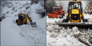 image: 58 roads closed due to snowfall in Uttarakhand