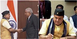 image: Mahendra Bhatt took oath as Rajya Sabha member in New Delhi