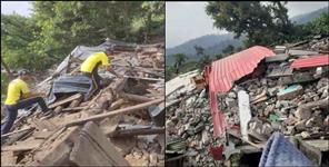 image: Dehradun Jakhan Landslide Houses Collapse