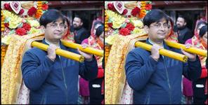 image: Sanjay Sharma Darmoda talks to media