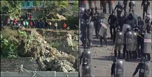 image: Uttarakhand Nepal Border Nepali People stone pelting