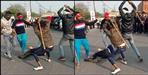 People beating youth in Haridwar