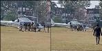 CM Dhami helicopter tire stuck in helipad
