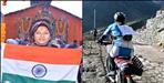 Rudraprayag Preeti negi reached Kedarnath by cycle