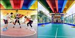basketball badminton court under flyover in haridwar