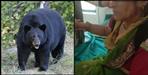 Rekha fought the bear in Pauri Garhwal Thalisain