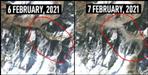 Satellite image of chamoli glacier burst