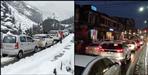 Heavy snowfall caused jam in Mussoorie