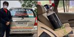 labhanshu Sharma made his car an ambulance