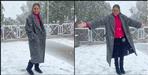 Rakul preet enjoys snowfall in Mussoorie