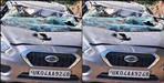 Tree fell on food vlogger car in Nainital