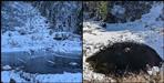 Snowfall Harshil valley lake frozen