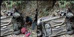 Car fallen in ditch in almora
