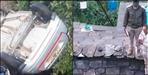 car fell onto the roof of a house in Almora