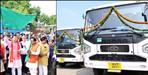 CM Dhami Flags Off 130 New Buses for Uttarakhand Transport Corporation