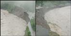 Black river flowing above danger mark in Pithoragarh