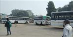 Bus stopped at bilaspur due to farmers protest