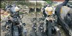 Two bike caught fire in pauri garhwal