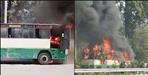 Dehradun bareilly bus caught fire in road
