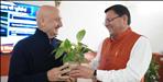 CM Pushkar Singh Dhami and Anupam Kher meeting in Dehradun