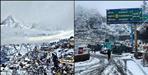 Tourists Returning on foot due to heavy Snowfall in Auli Joshimath Chamoli