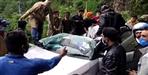 Boulder fell on car in Nainital