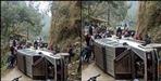 Jeep skids on the road in Bageshwar