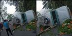 Tata Sumo overturns on road in Nainital