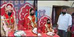 Bride and groom wear mask in marriage with only 10 people