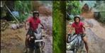 Bike rider narrowly saved from landslide in Pithoragarh