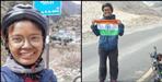 Shivangi rana of chamoli crossed niti mana by cycle