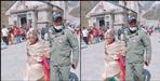 Police helps elderly women in Kedarnath