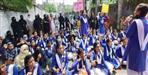 Girls sitting on Strike outside Ramnagar GGIC