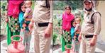 Chamoli police helps a little girl provides gas in hills Uttarakhand