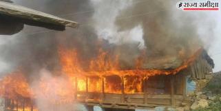 image: fire in kadiyal village in uttarkashi of uttarakhand