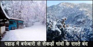image: Snowfall and problem in uttarakhand