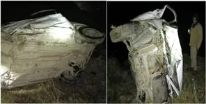 image: Car fell into deep ditch three people died on the spot